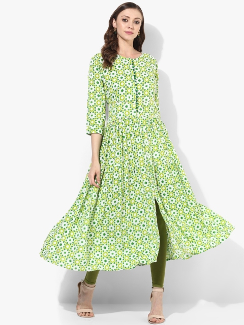 

Sangria Women Green Printed A-Line Kurta