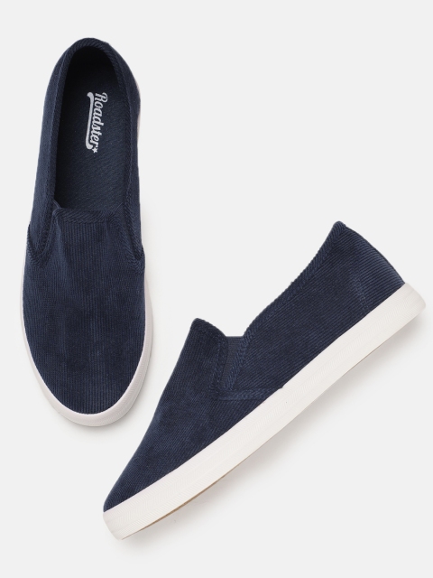 

Roadster Women Navy Blue Suede Slip-On Sneakers