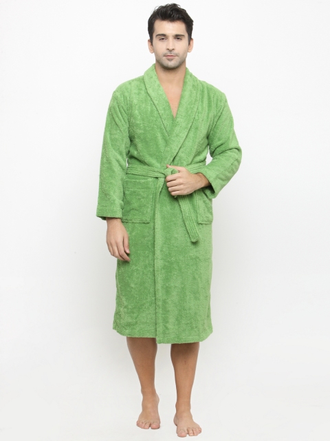 

Trident Green Solid Men Bathrobe