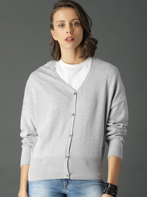 

Roadster Women Grey Melange Solid Cardigan