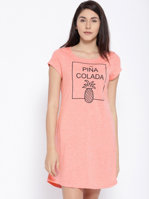 

Ginger by Lifestyle Peach-Coloured Printed Nightdress GNNSS18