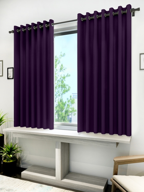 

Divine Casa Purple Black Out Window Curtains