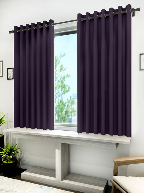

Divine Casa Purple Black Out Window Curtains