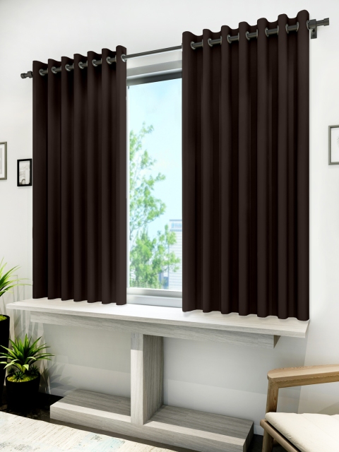 

Divine Casa Coffee Brown Black Out Window Curtains