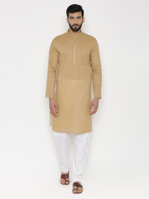 

Wintage Men Beige Solid Straight Kurta