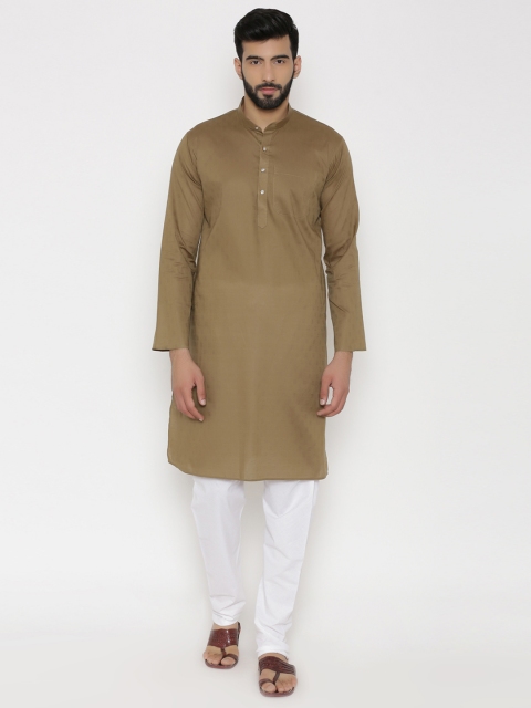 

Wintage Men Khaki Solid Straight Kurta