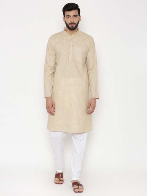 

Wintage Men Beige Striped Straight Kurta