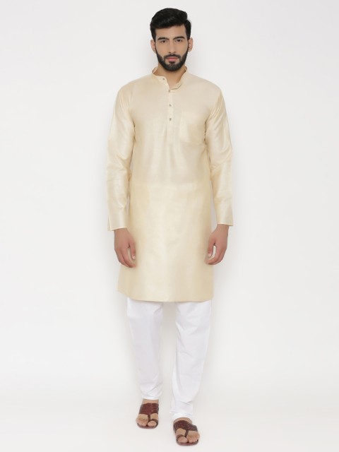 

Wintage Men Beige Solid Straight Kurta