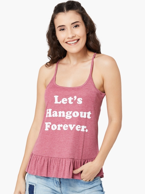 

Ginger by Lifestyle Women Pink Printed Tank Top