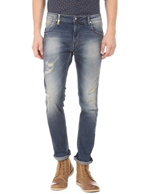 

Ed Hardy Men Blue Slim Fit Mid-Rise Mildly Distressed Stretchable Jeans