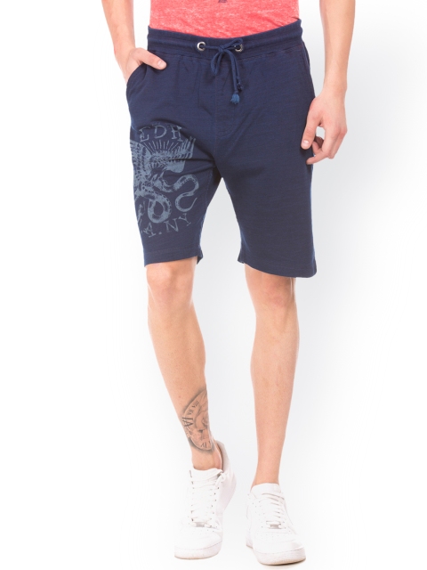 

Ed Hardy Men Navy Blue Printed Regular Fit Regular Shorts