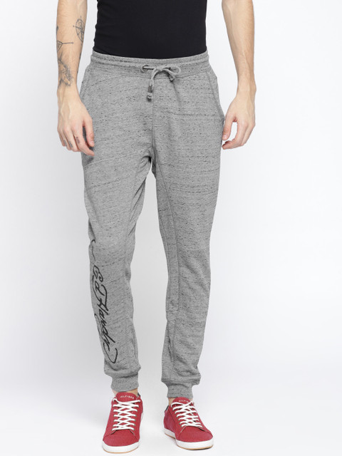 

Ed Hardy Men Grey Solid Joggers