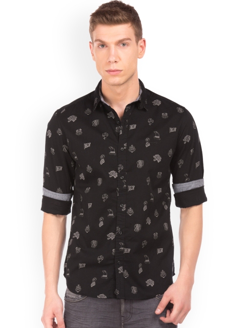 

Ed Hardy Men Black Slim Fit Printed Casual Shirt