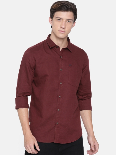

Ed Hardy Men Maroon Slim Fit Solid Casual Shirt