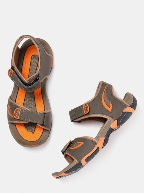 

Roadster Men Brown & Orange Sports Sandals