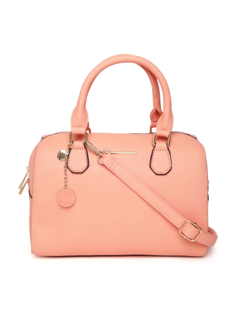 

Diana Korr Peach-Coloured Solid Handheld Bag
