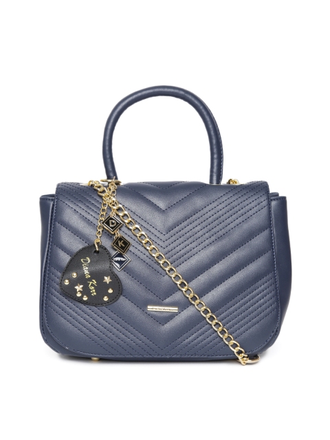 

Diana Korr Navy Blue Solid Handheld Bag with Sling Strap
