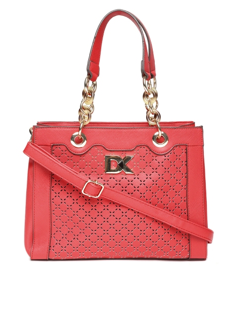 

Diana Korr Red Solid Handheld Bag with Laser Cuts