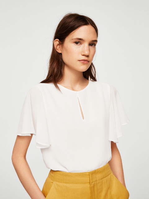 

MANGO Women White Solid Top