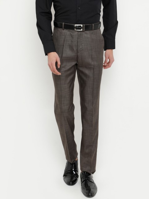 

Chennis Men Coffee Brown Smart Slim Fit Solid Formal Trousers