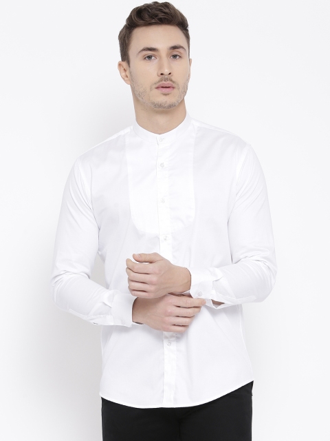 

DENNISON Men White Comfort Slim Fit Solid Casual Shirt