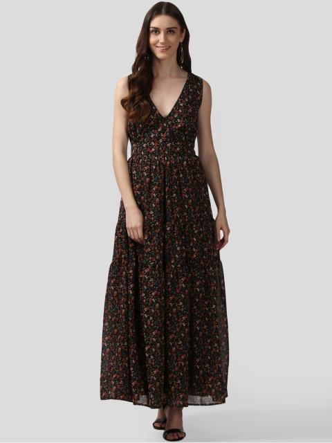 

Nun Women Black Printed Fit and Flare Dress