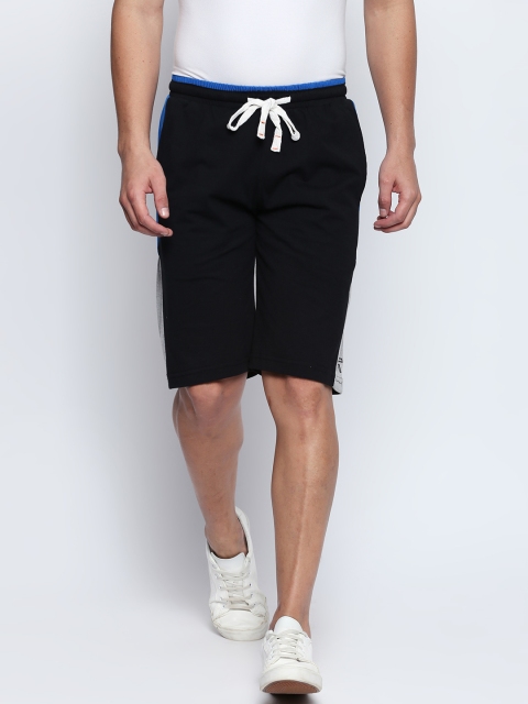 

FiTZ Men Black Solid Regular Fit Sports Shorts