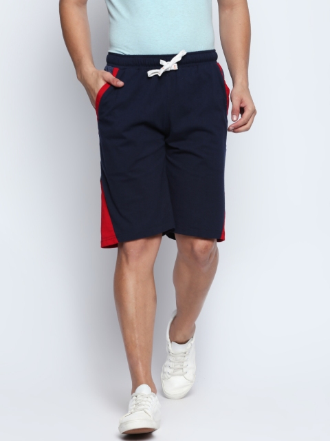 

FiTZ Men Navy Blue Solid Regular Fit Sports Shorts