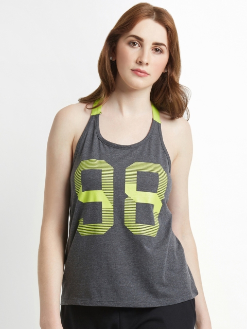 

Ajile by Pantaloons Women Grey Printed Styled Back Top