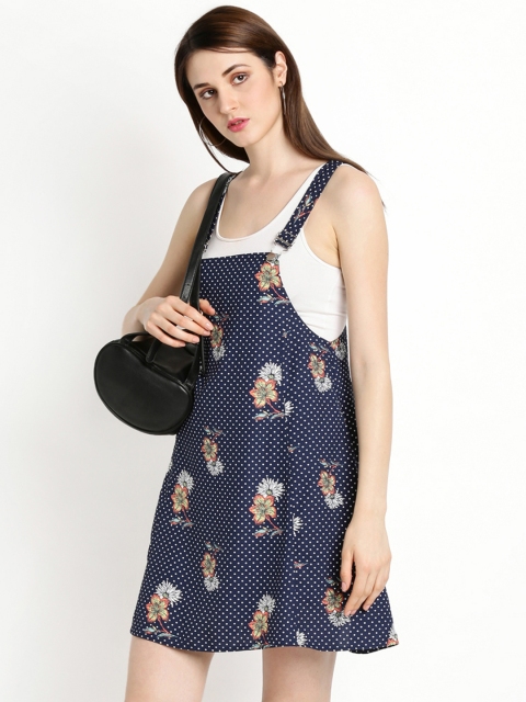

Honey by Pantaloons Women Blue Printed Pinafore Dress