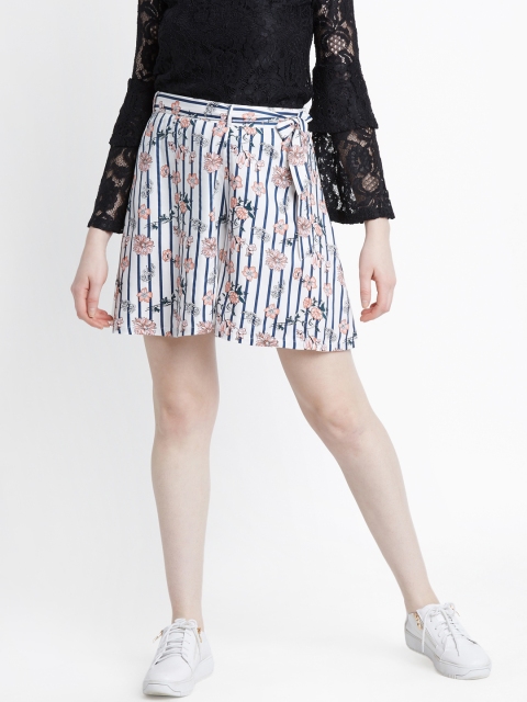 

Honey by Pantaloons Women White Printed Regular Fit Regular Shorts