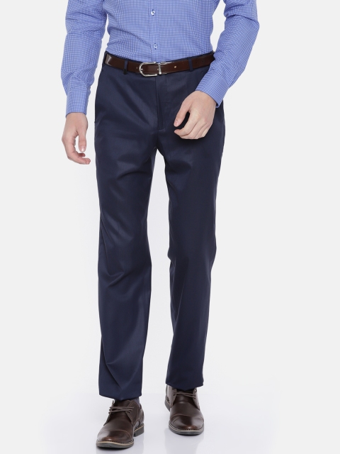 

Park Avenue Men Navy Blue Slim Fit Solid Formal Trousers