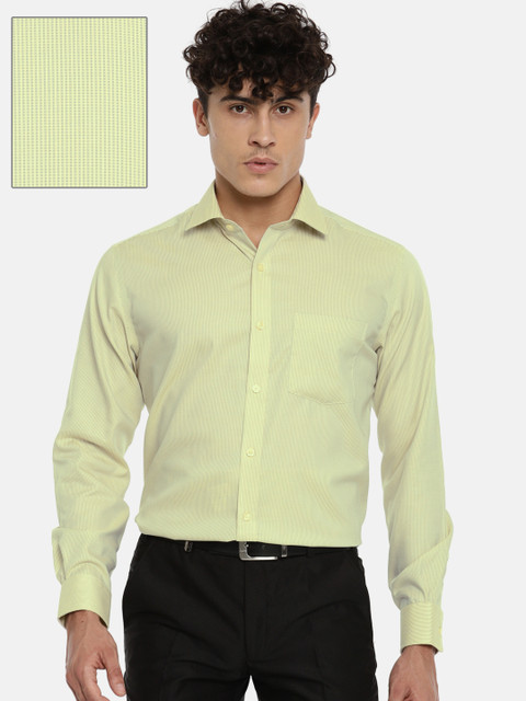 

Park Avenue Men Yellow Self-Design Formal Shirt