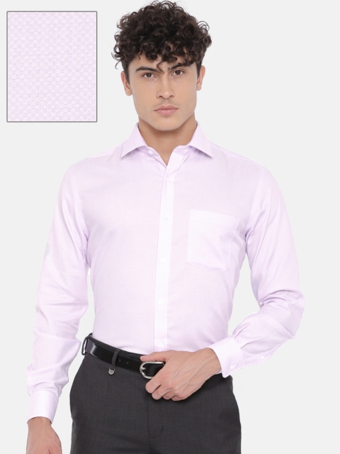 

Park Avenue Men Pink Regular Fit Self Design Formal Shirt