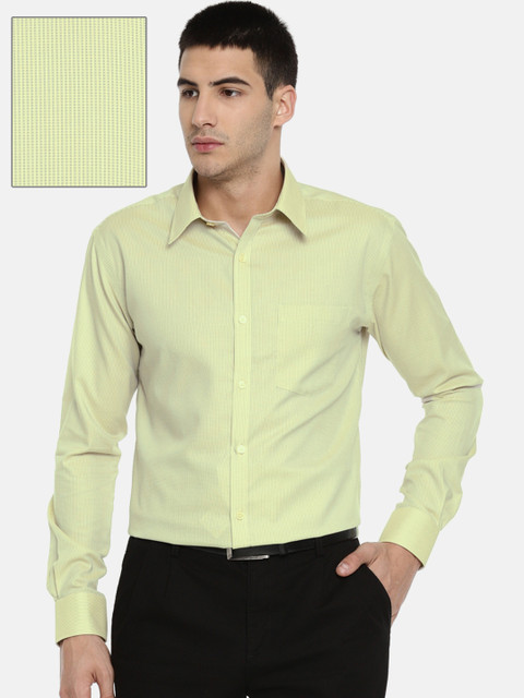 

Park Avenue Men Yellow Slim Fit Self-Design Formal Shirt