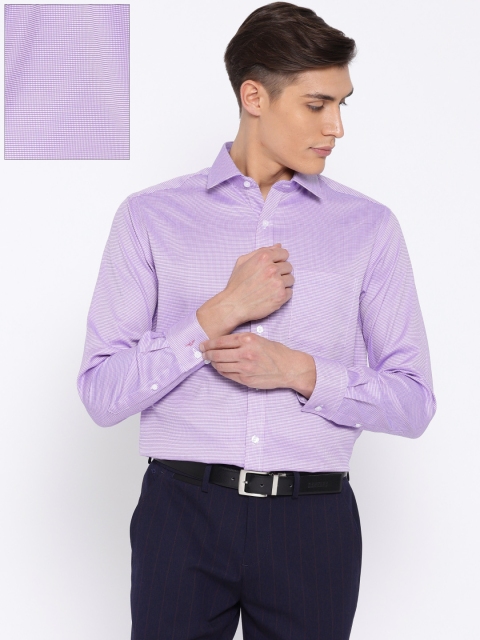 

Park Avenue Men Pink & Blue Regular Fit Checked Formal Shirt
