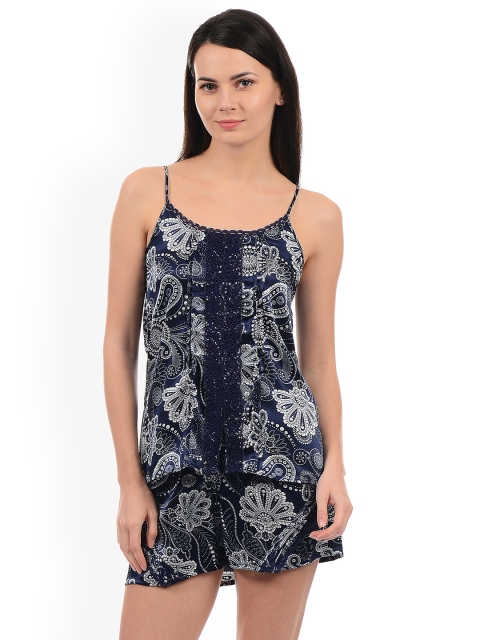 

Sweet Dreams Women Navy Blue & White Printed Night Suit 276818