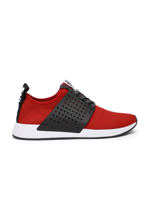 

Tommy Hilfiger Men Red Knit Sneakers