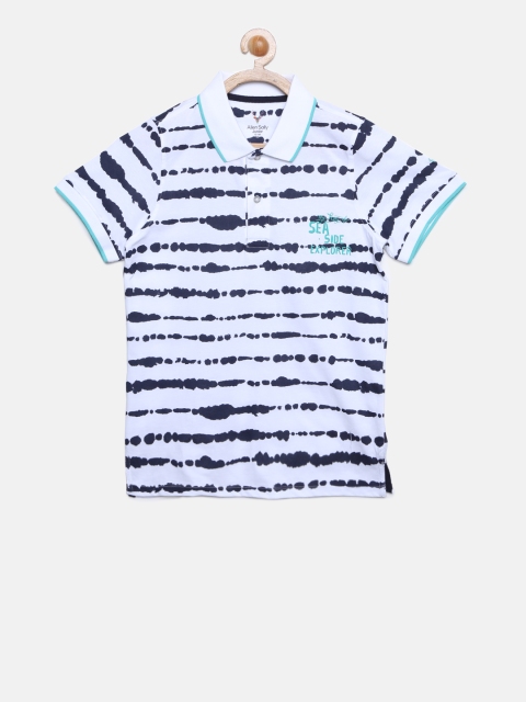 

Allen Solly Junior Boys Blue & White Dyed & Printed Polo T-shirt
