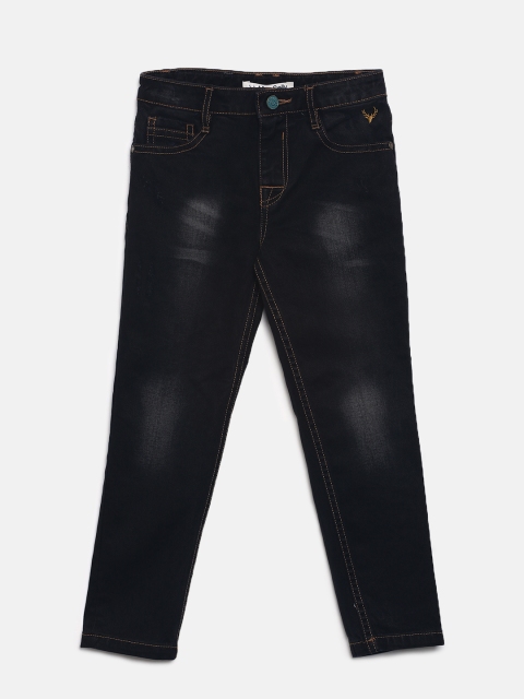 

Allen Solly Junior Boys Black Slim Fit Mid-Rise Clean Look Stretchable Jeans