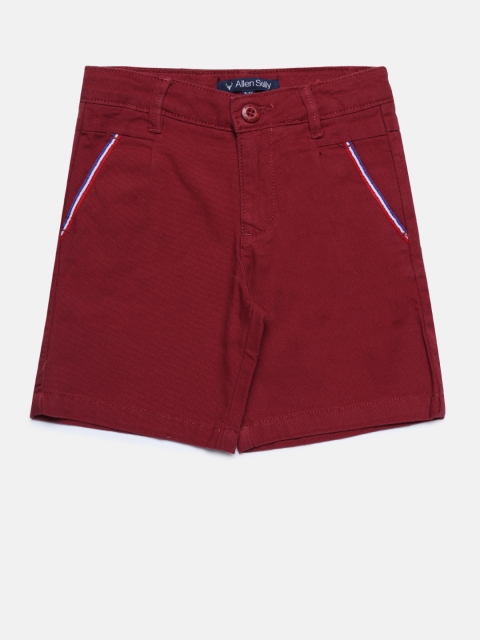 

Allen Solly Junior Boys Red Solid Regular Fit Regular Shorts