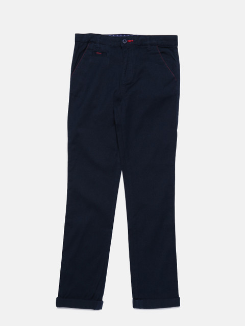 

Allen Solly Junior Boys Navy Blue Slim Fit Solid Regular Trousers