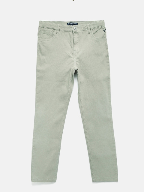 

Allen Solly Junior Boys Green Solid Regular Trousers