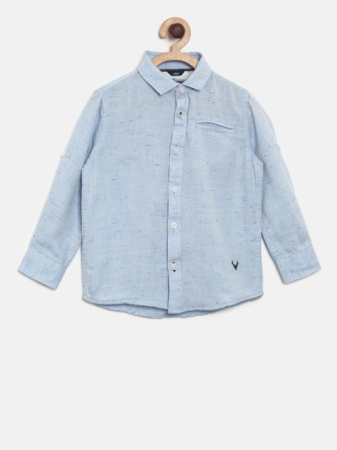 

Allen Solly Junior Boys Blue Regular Fit Solid Casual Shirt