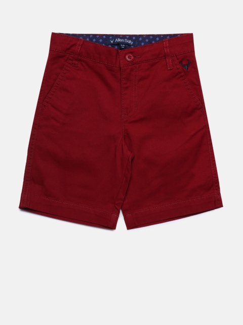 

Allen Solly Junior Boys Red Solid Regular Fit Regular Shorts
