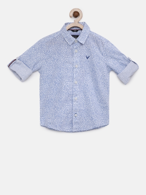 

Allen Solly Junior Boys White & Blue Regular Fit Printed Casual Shirt