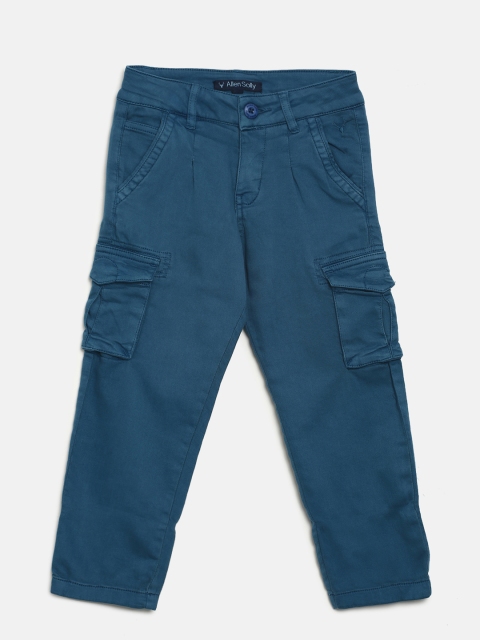 

Allen Solly Junior Boys Teal Slim Fit Solid Cargos