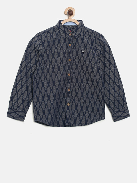 

Allen Solly Junior Boys Navy Blue Regular Fit Printed Casual Shirt