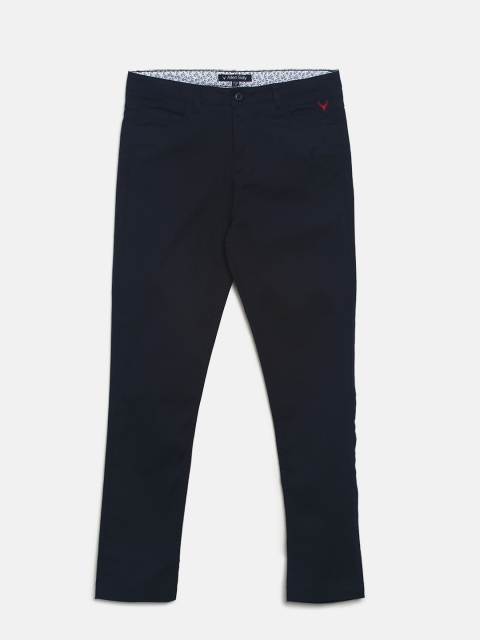 

Allen Solly Junior Boys Navy Blue Slim Fit Solid Regular Trousers