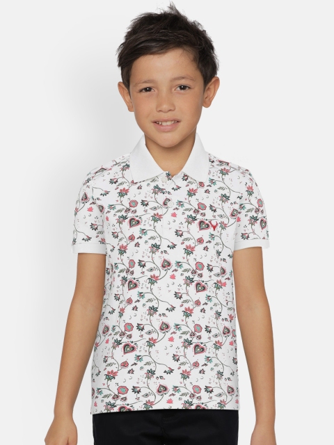 

Allen Solly Junior Boys White Printed Polo Collar T-shirt